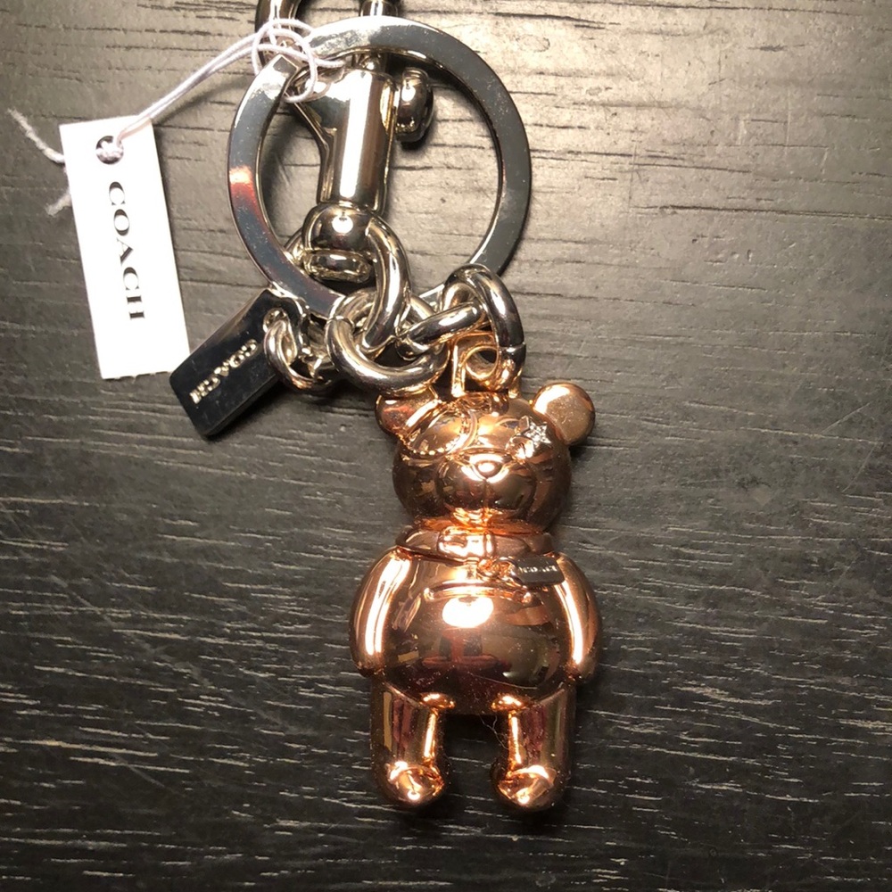 Coach teddy bear key chain